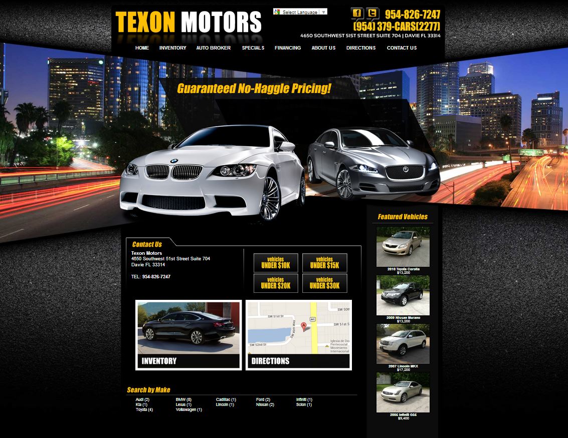 Team Creates New Automotive Website for Texon Motors